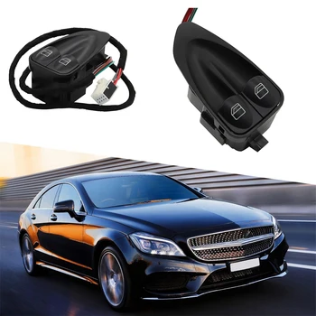 Черный выключатель стеклоподъемника левой двери с электроприводом для Mercedes-Benz, прочный и износостойкий.