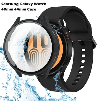 Чехол для ПК + стекло для Samsung Galaxy Watch 6 40 мм 44 мм Аксессуары Защитный интегрированный каркас корпуса Бампер Galaxy Watch Чехол новый