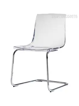 Чистый красный ins фото акриловый прозрачный стул, дизайнерский обеденный стул с креативной спинкой, модный хрустальный стул для макияжа, табурет