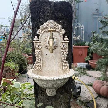 Чугунный настенный водяной кран, Мраморный фонтан, Настенный цветочный горшок с водяным шлангом, Межплатформенный умывальник