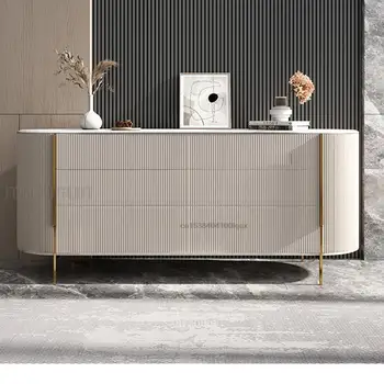 Шиферно-светлый Роскошный Современный настенный кухонный буфет Для гостиной, Белый шкафчик для хранения с выдвижными ящиками, Деревянный шкаф-органайзер для мебели