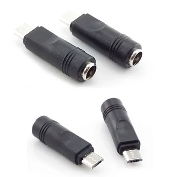 штекер DC 5,5*2,1 мм от розетки до Micro USB, разъем для преобразователя питания, разъем адаптера зарядного устройства для ноутбука/планшета/мобильного телефона