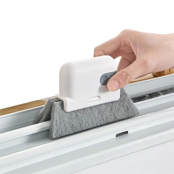 Щетка для мытья окон 2 в 1, Инструмент для чистки оконных пазов, Средство для чистки раздвижных дверей, Съемная многофункциональная ткань для чистки