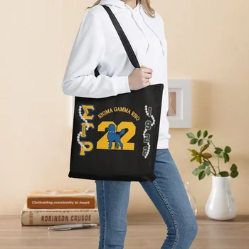 Экологичная складная хозяйственная сумка Sigma Gamma Rho, желтая афроамериканская женская сумка, Многоразовая сумка через плечо для женщин, сумки-тоутессы