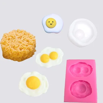 Яйцо-Пашот с пузырьковой Лапшой Партнер Силиконовая Форма для имитации еды Ароматерапия Гипсовый Муссовый Торт Шоколадная Форма