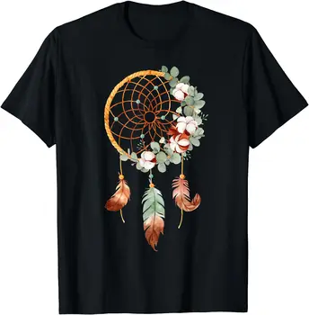 Яркая Племенная Американская футболка с Перьями Ловца Снов