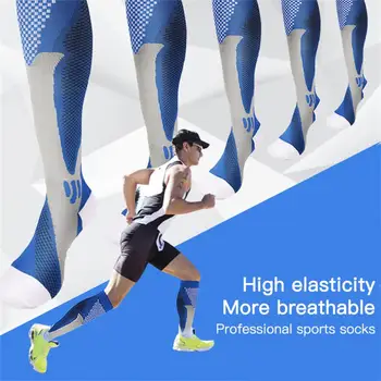 1-7 шт. Мужские и женские компрессионные носки для бега, для футбола, снимающие усталость, облегчающие боль, 20-30 Мм рт. ст. Черные компрессионные носки, подходящие для