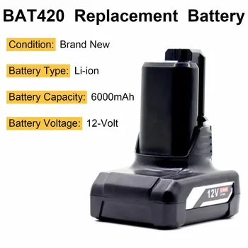 10,8 В 12 В 6000 мАч Аккумулятор для Bosch BAT412A BAT414 BAT411 BAT412 3000 мАч 18650 Литий-ионные Инструментальные Батареи Перезаряжаемая Батарея 12 В