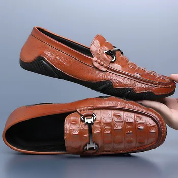 2023 Весна и осень Новая мужская деловая обувь из натуральной кожи Повседневная ленивая обувь w-0b0106