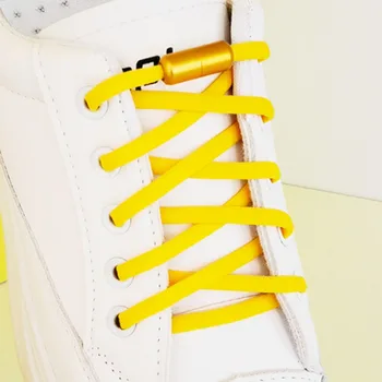 5 пар эластичных плоских шнурков для обуви Шнурки для обуви без галстука Металлический замок Креативные детские кроссовки для взрослых шнурки для обуви Ленивые шнурки Унисекс