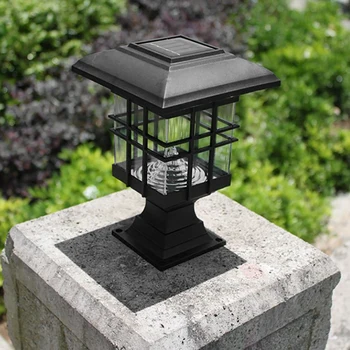 6X Солнечная Лампа-столбик Водонепроницаемый Ландшафтный Сад Солнечный Свет LED Наружная лампа для ограждения столбика