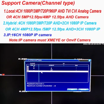 XM H.265 4CH 5M-N IP Wifi DVR Плата NVR 4-Канальная Система Видеонаблюдения 6 В 1 AHD TVI CVI Гибридный Видеорегистратор для Камеры ВИДЕОНАБЛЮДЕНИЯ
