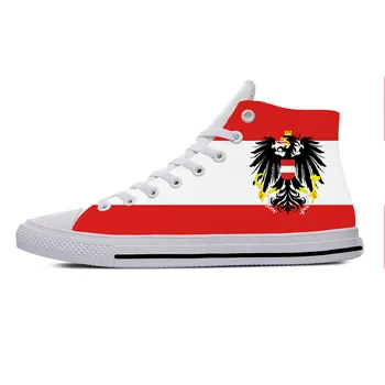 Австрия Флаг Австрийской Республики патриотическая модная повседневная тканевая обувь с высоким берцем, легкие дышащие Мужские и женские кроссовки с 3D принтом