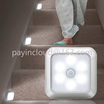Базовый настенный светильник для лестницы, кухни, спальни, Беспроводной датчик движения, ночник, светодиодный шкаф с батарейным питанием, лампа для шкафа с магнитным