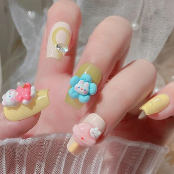 Гвозди для мороженого Прочные Модные Милые украшения для ногтей для ногтей для мороженого Популярные украшения для ногтей с мультяшным клубничным кроликом