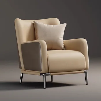 Дизайнерский салон, стулья для гостиной, пол, Роскошное Наружное кожаное кресло в скандинавском стиле, Современная мебель для дома Poltrona