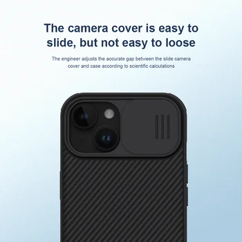 для iPhone 15 Pro Max Чехол Nillkin CamShield Case Ультратонкий Жесткий Скользящий Чехол для камеры iPhone 15 Plus 15 Pro Защитная крышка объектива