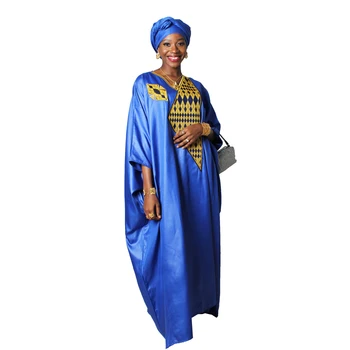 Женские африканские платья свободного размера с рукавом и шарфом с вышивкой, вечернее платье