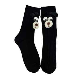 Женские забавные носки-трубочки, Носки с милой мультяшной собачкой, эластичные Носки для прогулок, аксессуар для одежды
