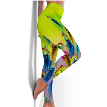 Женские Маленькие Цветочные Штаны для йоги Бесшовные Спортивные Леггинсы Фитнес Леггинсы с высокой талией Высококачественные Дышащие Брюки для йоги