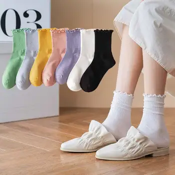 Женские Носки Harajuku, Милые Хлопковые Короткие Носки В стиле Ретро 