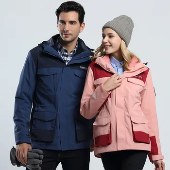 Зимние лыжные куртки для мужчин и женщин, водонепроницаемая плюшевая утепленная зимняя одежда для занятий спортом на открытом воздухе, альпинизмом, сноубордингом, куртками