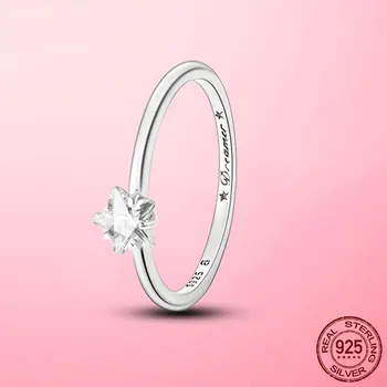 Кольцо с пасьянсом в виде Небесной Сверкающей звезды из серебра 925 пробы Для женщин, Свадебные Обручальные кольца, Оригинальные ювелирные изделия бренда