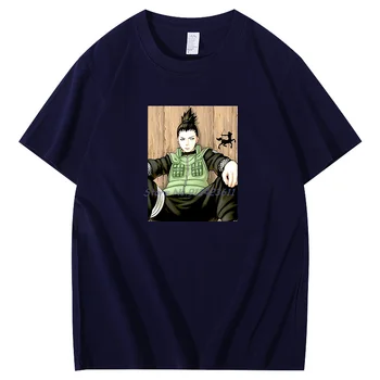 Летняя футболка для мужчин с изображением Манги Шикамару, Хлопковые футболки с коротким рукавом, мужская Уличная одежда Harajuku, Мужская одежда