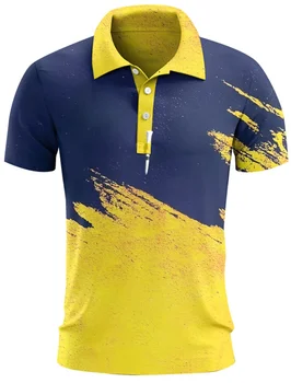 Мужские рубашки поло, рубашка для гольфа, Дышащая, быстросохнущая, впитывающая влагу Мужская одежда с коротким рукавом, Летняя спортивная одежда для тенниса,