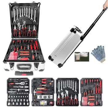  Набор инструментов 899 шт, общий набор ручных инструментов с набором инструментов для дома, ремонта автомобилей, серебристый 