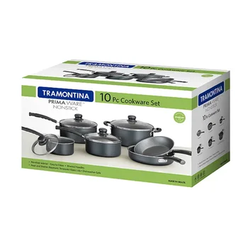 Набор посуды с антипригарным покрытием Tramontina Primaware, набор посуды из 10 предметов, кастрюли, наборы посуды для приготовления пищи