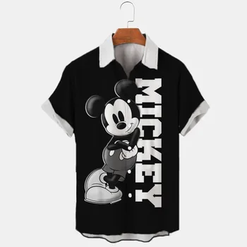 Новая мужская рубашка с 3D принтом Дональда Дака, Микки Мауса, Новый летний модный уличный тренд, ретро бутик, топ унисекс