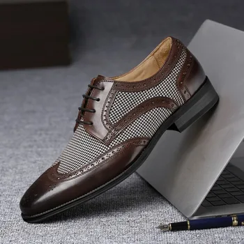 Новая роскошная мужская повседневная обувь, вечернее платье в стиле ретро, Кожаная обувь для мужчин, деловые лоферы, Дизайнерская мужская офисная обувь на танкетке, мужская обувь