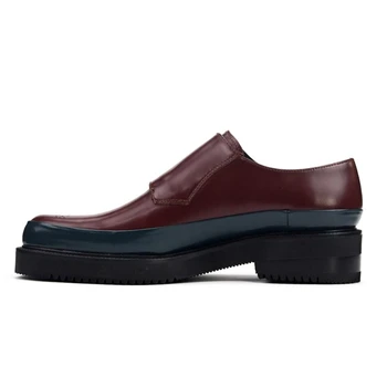 Новый дизайн мужских модельных туфель на толстой подошве, деловые туфли из натуральной кожи с острым носком и резьбой, мужские кожаные туфли 2C