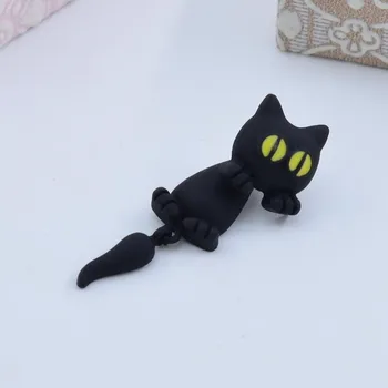 Серьги-гвоздики ручной работы с мультяшными 3D глиняными животными для женщин Cat Trend 2023, Новые поступления, Корейская бижутерия, подарки для вечеринок для девочек
