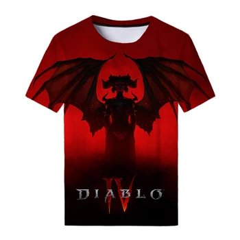 Футболки с новой игрой Diablo 4 Для мужчин и женщин, повседневная модная уличная одежда с 3D-принтом, Футболки с коротким рукавом, детские футболки, Топы оверсайз, одежда