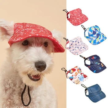 Шапка для домашних собак, солнцезащитная шапка, бейсболка, спортивная шапка для улицы с отверстиями для ушей, регулируемая шапка для домашних животных Для маленьких и средних собак, Аксессуары