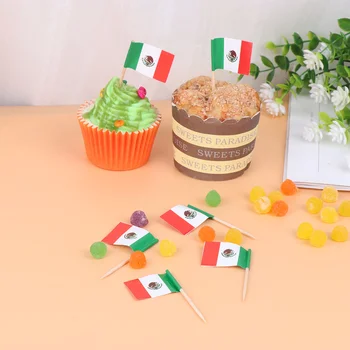 100 шт декоративных топперов для торта Флаг Одноразовые бумажные стаканчики для напитков бамбук