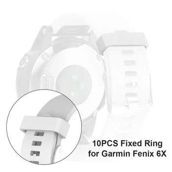 10шт силиконовый ремешок для часов с петлей-держателем, стопорное кольцо для Garmin Fenix 6X