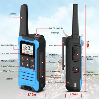 2шт Baofeng Mini Walkie Talkie F22 PMR446 FRS Безлицензионный Портативный ЖК-Дисплей VOX Двухстороннее Радио Type-C Зарядное Устройство Для Кемпинга