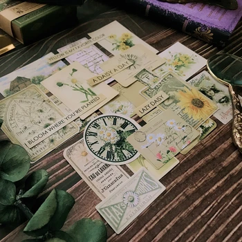 KLJUYP 23 шт. Бумажные наклейки с цветочными растениями для проекта по скрапбукингу Happy Planner / изготовлению открыток / ведению журнала