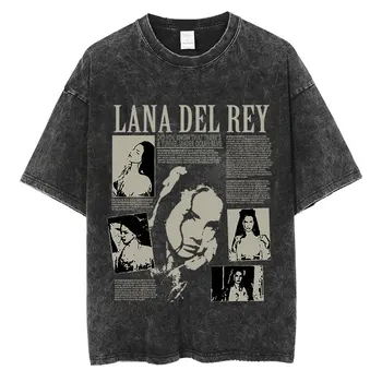 Lana Del Rey Ldr Sailing Vintage Wash Футболка Мужская в стиле Хип-Хоп Ретро Футболка Мужская Женская Мода Негабаритные Футболки Уличная одежда