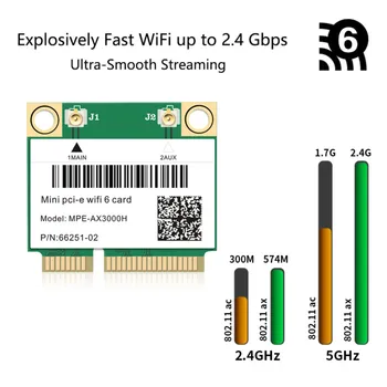 Wifi 6 Адаптер 3000 Мбит/с Bluetooth 5,2 MPE-AX3000H Mini PCI-E Беспроводная Карта 2,4 Г/5 ГГц Для Ноутбуков и Настольных компьютеров