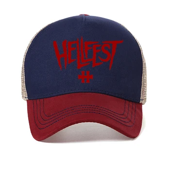 Бейсболки с логотипом музыкального фестиваля хэви-метал Hellfest, мужские бейсболки с прохладной летней сеткой, Дышащая Шляпа дальнобойщика, Регулируемые брендовые шляпы