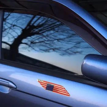 Белые Этикетки Наклейки Национальный Флаг США Автомобильная Наклейка Американские Наклейки На Бампер Транспортные Средства Украшения 11X2.8X0.1 СМ Грузовики Цинковый сплав США