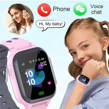Детские смарт-часы S1, смартфон для звонков по sim-карте с легким сенсорным экраном, водонепроницаемые спортивные часы для детей, английская версия