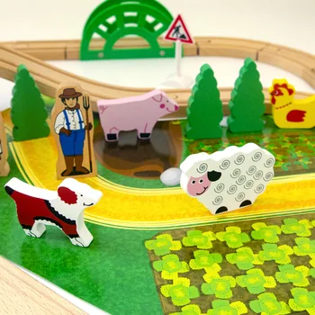 [Забавно] Деревянная сборка своими руками, имитирующая животноводческую ферму, модели поездов, строительные блоки, развивающие игрушки, лучший подарок ребенку на день рождения