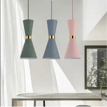 Красочные подвесные светильники Nordic Art E27, Бары, Ресторан, Кухня, Подвесной светильник, Кованый Домашний декор, Подвесной светильник в стиле Лофт