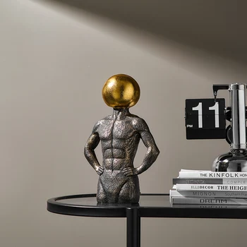 Креативная скульптура мускулистого человека, Статуэтки для интерьера, современное украшение дома, Статуя из смолы, Абстрактные украшения для декора гостиной
