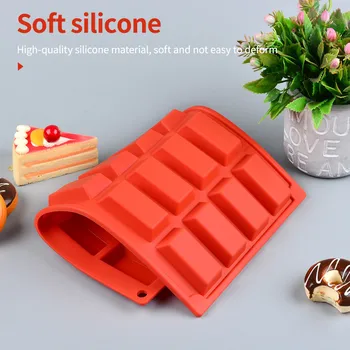 Маленькая квадратная силиконовая форма для шоколада с 20 отверстиями, прямоугольный инструмент для выпечки, домашняя форма для выпечки с пищевым антипригарным покрытием 